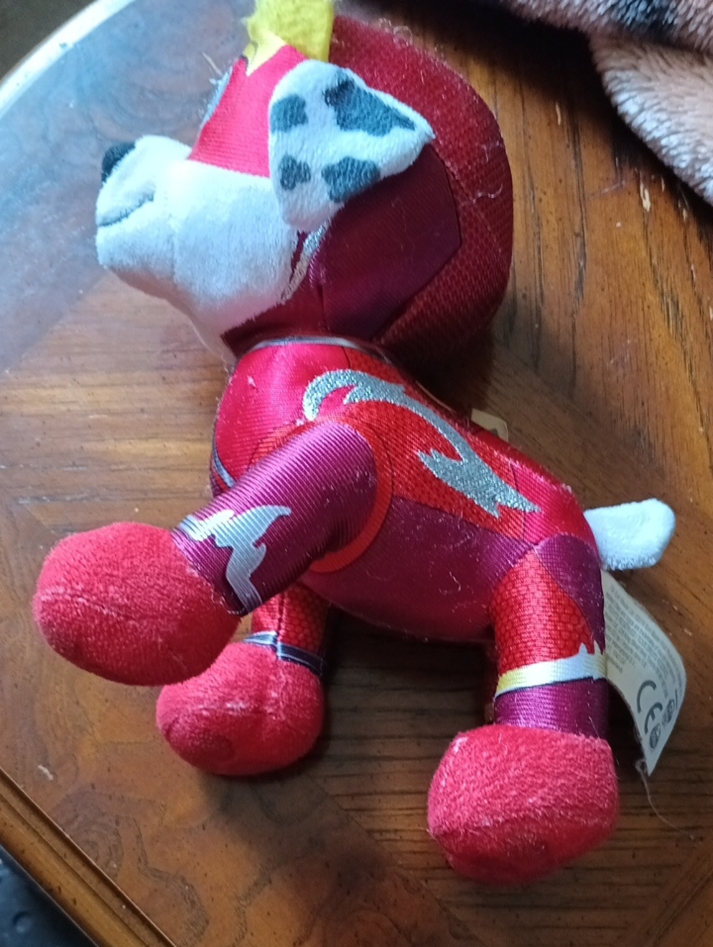 Paw Patrol Red and White Marshall Plush Toy with Gold Accents